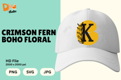 Crimson Fern Boho Floral Monogram Product Image 1