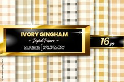 Ivory Gingham Digital Papers 16 Variations Product Image 1