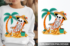 Funny Summer Skeleton Illustration - Sublimation PNG Design Product Image 1