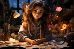 3D Character Girl Fashion_Designer with relevant environment Product Image 1