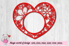 Heart frame svg, Floral wreath svg, Valentine svg, Product Image 3