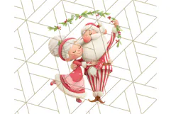 Santa’s Pajama Day Clipart, Cute Christmas Bedtime PNG Product Image 5