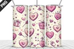 Valentines Love Skinny Tumbler PNG Wrap| Valentines Tumbler Product Image 2