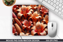 3D Flowers Mouse Pad Sublimation, Flowers Mouse Pad PNG Product Image 1