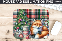 Watercolor Fox stock Mouse Pad Sublimation - Christmas PNG Product Image 1