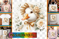 Bright TOTE BAG Designs PNG, Goose Product Image 1