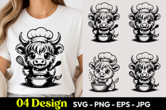 Funny Chef Bull SVG PNG Product Image 1