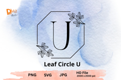 Leaf Circle Monogram - Elegant Botanical Letter JPG|PNG|SVG Product Image 1