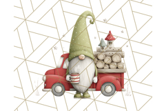 Vintage Truck Christmas Gnomes Clipart PNG, Cute Gnome Png Product Image 5