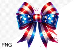 4th of July Big Bow Ribbon - Sublimation PNG Product Image 1