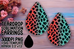 Vibrant Leopard Gradient Teardrop Earring Wrap PNG Product Image 1