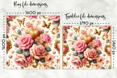 Vintage Floral Lunch Bag Design | Baroque Flowers Lunch Bag Product Image 2