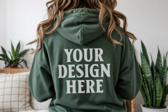 Forest Green Gildan 18500 Hoodie Sweatshirt Mockup, Unisex H Product Image 1