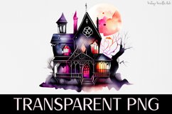 Haunted House - Transparent PNG Halloween Clipart Graphic Product Image 1