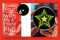 Whimsical Holiday Stars: Round Ornament Sublimation Product Image 1
