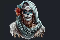 La Llorona Day of the Dead, la catrina Sugar Skull Clipart Product Image 2