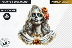 La Llorona Day of the Dead, la catrina Sugar Skull Clipart Product Image 1