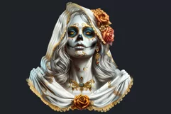 La Llorona Day of the Dead, la catrina Sugar Skull Clipart Product Image 2