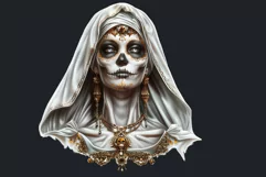 La Llorona Day of the Dead, la catrina Sugar Skull Clipart Product Image 2