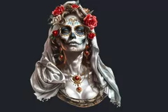 La Llorona Day of the Dead, la catrina Sugar Skull Clipart Product Image 2