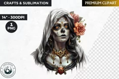 La Llorona Day of the Dead, la catrina Sugar Skull Clipart Product Image 1