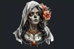 La Llorona Day of the Dead, la catrina Sugar Skull Clipart Product Image 2