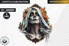La Llorona Day of the Dead, la catrina Sugar Skull Clipart Product Image 1