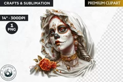 La Llorona Day of the Dead, la catrina Sugar Skull Clipart Product Image 1