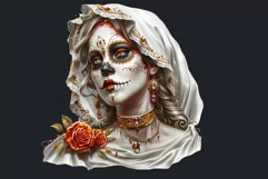 La Llorona Day of the Dead, la catrina Sugar Skull Clipart Product Image 2
