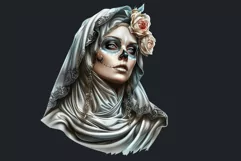 La Llorona Day of the Dead, la catrina Sugar Skull Clipart Product Image 2