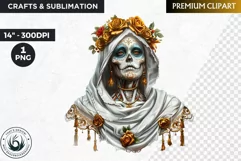 La Llorona Day of the Dead, la catrina Sugar Skull Clipart Product Image 1