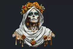 La Llorona Day of the Dead, la catrina Sugar Skull Clipart Product Image 2