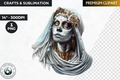 La Llorona Day of the Dead, la catrina Sugar Skull Clipart Product Image 1
