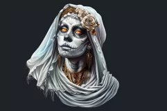La Llorona Day of the Dead, la catrina Sugar Skull Clipart Product Image 2