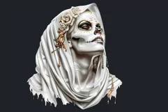 La Llorona Day of the Dead, la catrina Sugar Skull Clipart Product Image 2