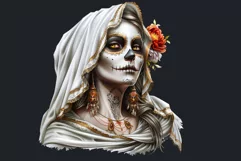 La Llorona Day of the Dead, la catrina Sugar Skull Clipart Product Image 2