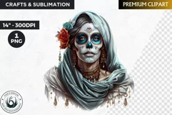 La Llorona Day of the Dead, la catrina Sugar Skull Clipart Product Image 1