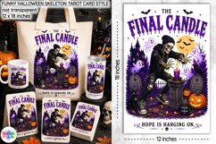 Funny Halloween Tarot Card, Funny Halloween Skeleton PNG Product Image 1