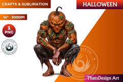 Pumpkin head clipart,halloween clipart, Jack O lantern PNG Product Image 1