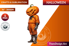 Pumpkin head clipart,halloween clipart, Jack O lantern PNG Product Image 1