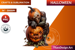 Pumpkin head clipart,halloween clipart, Jack O lantern PNG Product Image 1