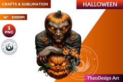 Pumpkin head clipart,halloween clipart, Jack O lantern PNG Product Image 1