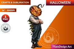 Pumpkin head clipart,halloween clipart, Jack O lantern PNG Product Image 1