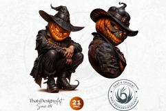 Pumpkin head clipart Set,halloween clipart, Jack O lantern Product Image 10