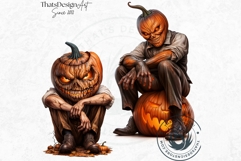 Pumpkin head clipart Set,halloween clipart, Jack O lantern Product Image 6