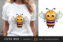 21 watercolor cute adorable bee funny insect in charming and humorous style clipart set t-shirt sublimation printable designs bundle png