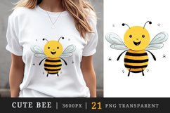21 watercolor cute adorable bee funny insect in charming and humorous style clipart set t-shirt sublimation printable designs bundle png