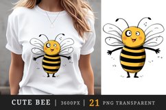 21 watercolor cute adorable bee funny insect in charming and humorous style clipart set t-shirt sublimation printable designs bundle png