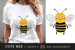 21 watercolor cute adorable bee funny insect in charming and humorous style clipart set t-shirt sublimation printable designs bundle png