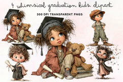 Whimsical Graduation Kids Clipart PNG Product Image 1